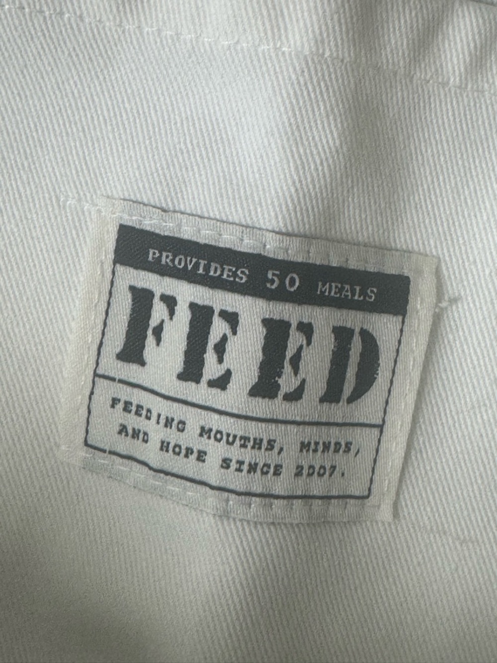 Feed The Children Of The World Tote Bag Canvas Burlap Pockets  WFP New - Picture 10 of 11